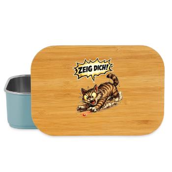 Humour de chat, cadeau de proverbe drôle - Boîte à goûter - bleu pâle - Devant