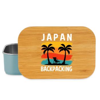 Design de voyage au coucher de cheval au Japon - Boîte à goûter - bleu pâle - Devant