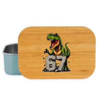 Mème T-Rex Dinosaure Drôle Six Seven - Boîte à goûter - bleu pâle - Devant