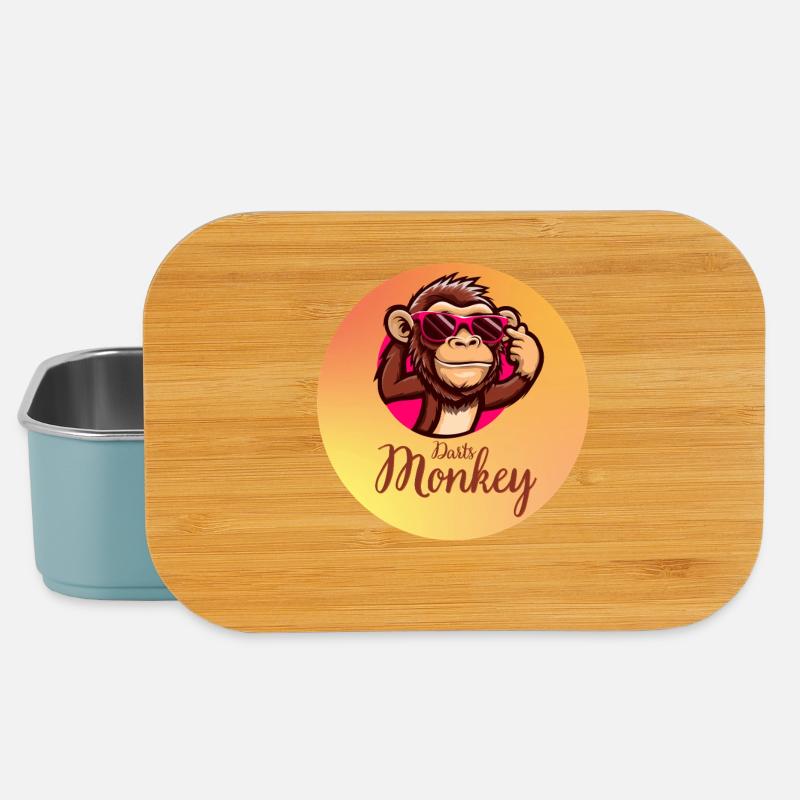 Darts Monkey Brillenmotiv - Lunch Box - Hellblau