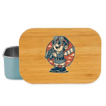 Aviator Scout avec jumelles - Boîte à goûter - bleu pâle - Devant