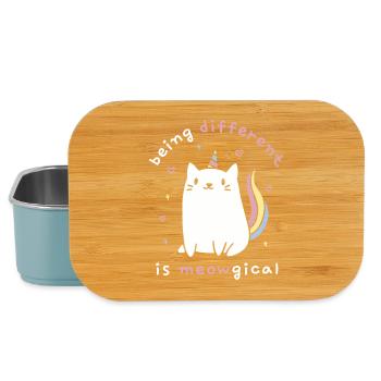 Être différent, c’est miaougique - Boîte à goûter - bleu pâle - Devant