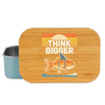 Denk an größere, lustige Haifischflossen-Goldfisch-Retro - Lunch Box - Hellblau - Vorne