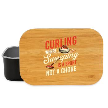 Curling Sweeping Sport Nicht Chore Curling Curler - Lunch Box - Schwarz - Vorne