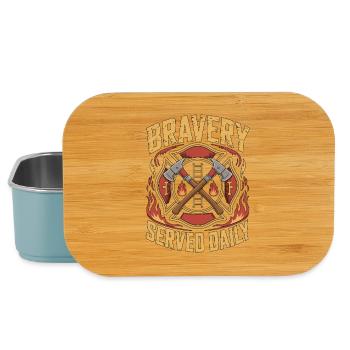 Fire Lieutenant Bravery Served Daily Rescue Team - Lunch Box - Hellblau - Vorne