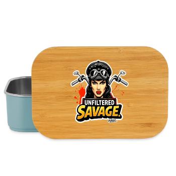 Unfiltered Savage Biker Art - Lunch Box - light blue - Front