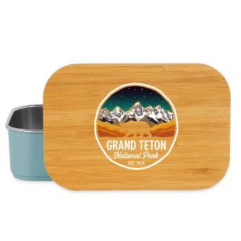 Panorama nocturne de Grand Teton - Boîte à goûter - bleu pâle - Devant