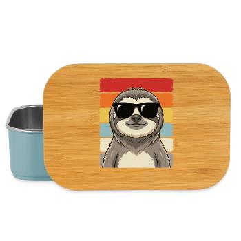 Cool Sloth Sunglasses Retro Animal Shirt - Lunch Box - Hellblau - Vorne