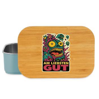 Monster Gesicht Am Liebsten Gut - Lunch Box - Hellblau - Vorne