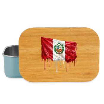 Schmelzende Peru-Flagge Kunst - Lunch Box - Hellblau - Vorne