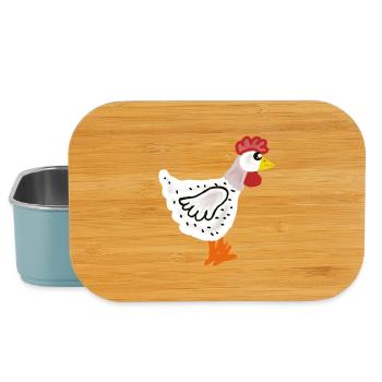 buntes Huhn Hühner  Henne Hennen - Lunch Box - Hellblau - Vorne