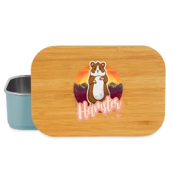 Portrait vintage de hamster pour amis hamsters dorés - Boîte à goûter - bleu pâle - Devant