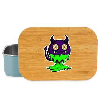 Lila Dämon mit Neon-Schleim - Lunch Box - Hellblau - Vorne
