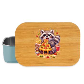Pizza raccoon with cheese - Lunch Box - light blue - Front
