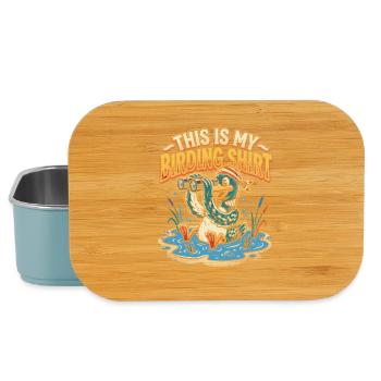 Birding Shirt with Binocular Duck Splash - Lunch Box - light blue - Front