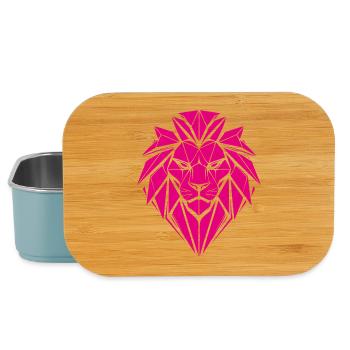 Geometrischer Löwe in Magenta - Lunch Box - Hellblau - Vorne