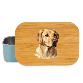 portrait golden retriever - Lunch Box - light blue - Front