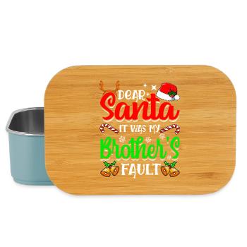 Dear Santa It Was My Brother's Fault - Lunch Box - light blue - Front