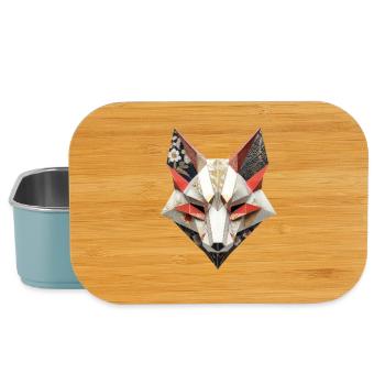 Inari Kitsune Yokai Fuchsmaske japanische Origami  - Lunch Box - Hellblau - Vorne