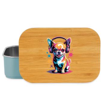 Chihuahua Headphones - Lunch Box - light blue - Front