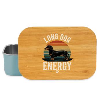 Long Dog Energy Dachshund Funny Dachshund Dog - Lunch Box - light blue - Front