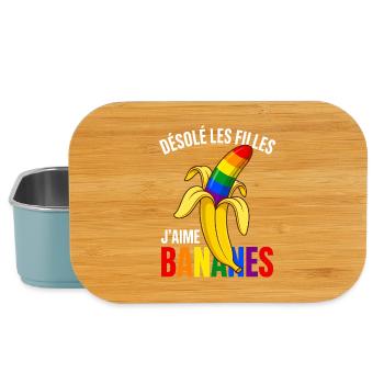 Banane Arc-En-Ciel Humour Fierté Gay Désolé Filles - Boîte à goûter - bleu pâle - Devant