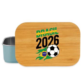 Brasil 2026 Fußball Flamme mit Flagge - Lunch Box - Hellblau - Vorne