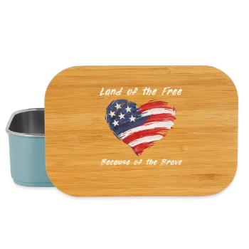 USA Herz - Land of the Free because of the Brave - Lunch Box - light blue - Front