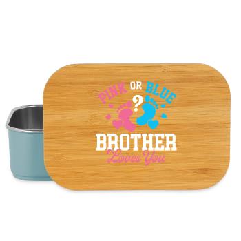 Pink Or Blue Brother Loves You Gender Reveal - Lunch Box - light blue - Front