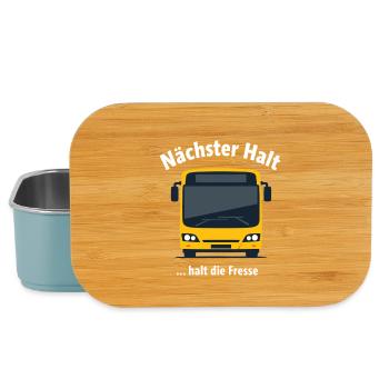 Lustiger Spruch Nächster Halt Die Fresse - Lunch Box - Hellblau - Vorne