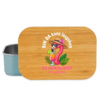 Flamingo Party Es Eskaliert eh wieder Mädelsabend - Lunch Box - Hellblau - Vorne