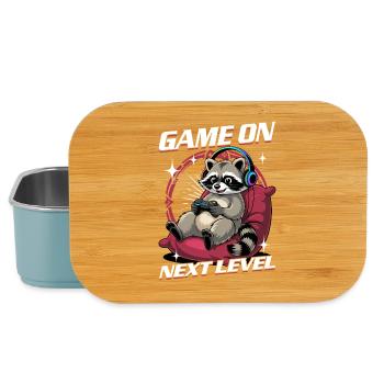 Gamer Gaming Raccoon Video Game - Lunch Box - Hellblau - Vorne