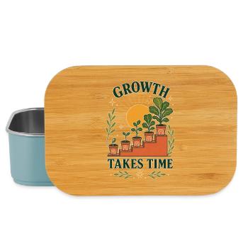 Growth Takes Time – Pflanzen Wachstum Retro - Lunch Box - Hellblau - Vorne