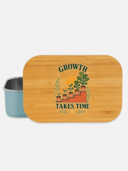 Growth Takes Time – Plant Growth Retro - Lunch Box - light blue