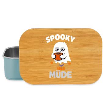 Spooky aber müde – Halloween-Geist mit Kaffee - Lunch Box - Hellblau - Vorne