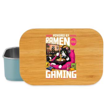 Jeu vidéo Gamer Gaming Cat Ramen - Boîte à goûter - bleu pâle - Devant
