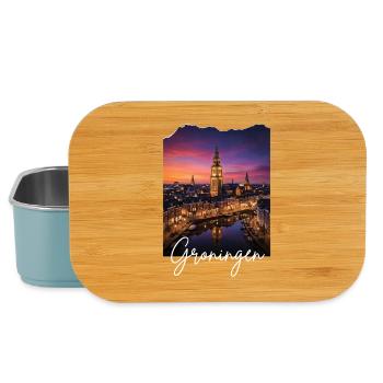 Groningen Abendmotive Skyline - Lunch Box - Hellblau - Vorne