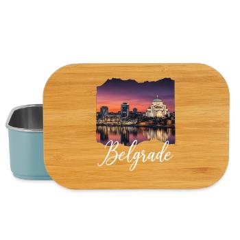 Belgrade Dusk Skyline - Lunch Box - light blue - Front