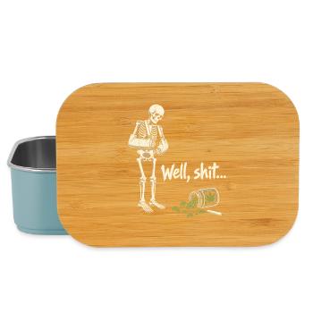 Skelett mit Cannabis-Spruch - Lunch Box - Hellblau - Vorne