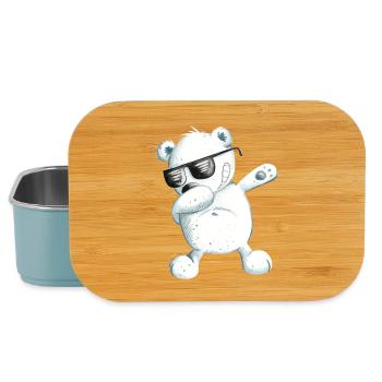 Dabbender Polar Bear I Dab Dance Animals I Dabbing Bear - Lunch Box - light blue - Front