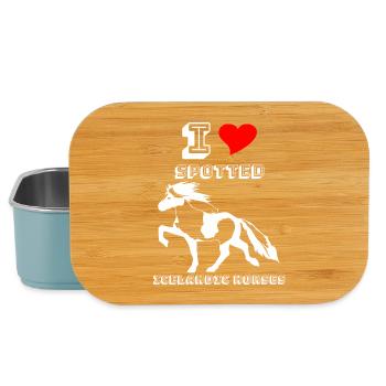 Edles Islandpferd Schecke Damen Mädchen - Lunch Box - Hellblau - Vorne