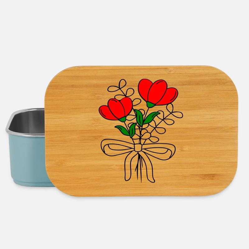 Blumenstrauss, Flowers - Lunch Box - Hellblau