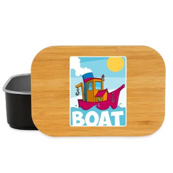 Buntes Bild eines lustigen Schleppers - Lunch Box - Schwarz - Vorne