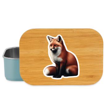 Rotfuchs Illustration Druck - Lunch Box - Hellblau - Vorne