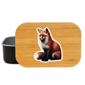 Rotfuchs Illustration Druck - Lunch Box - Schwarz - Vorne