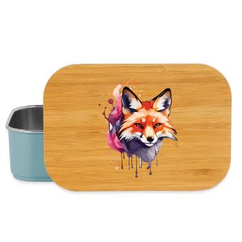 Aquarell Fuchs - Lunch Box - Hellblau - Vorne