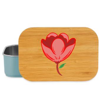Rote Blume - Lunch Box - Hellblau - Vorne