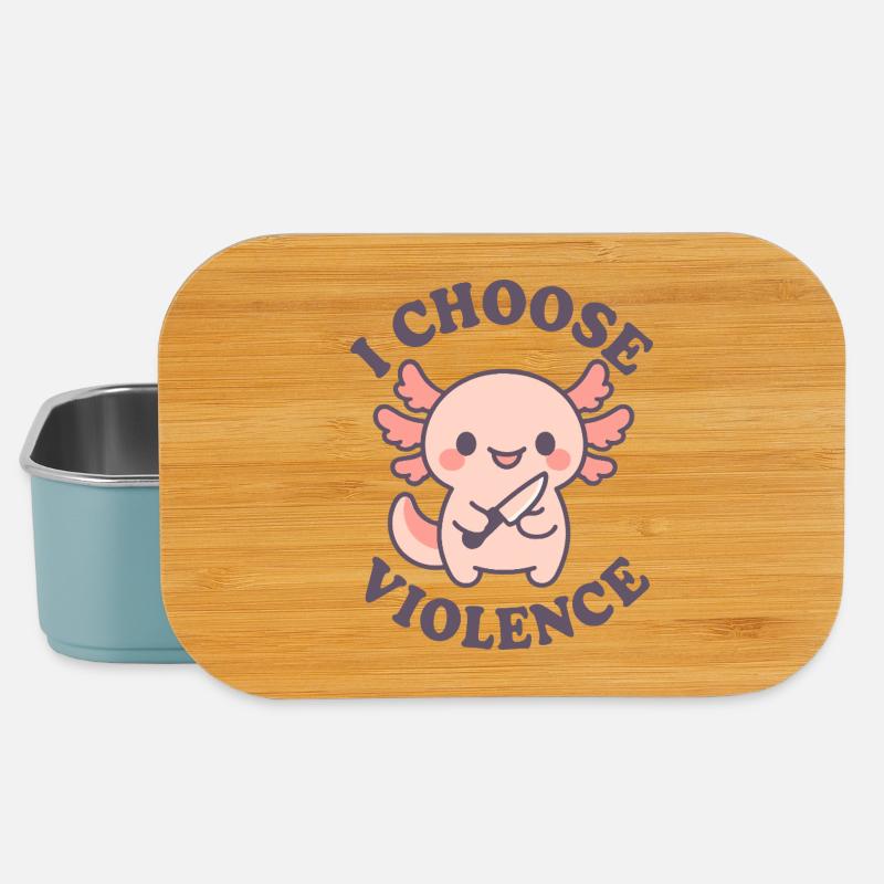 Rebellisches süßes Axolostol – Ich wähle Gewalt - Lunch Box - Hellblau