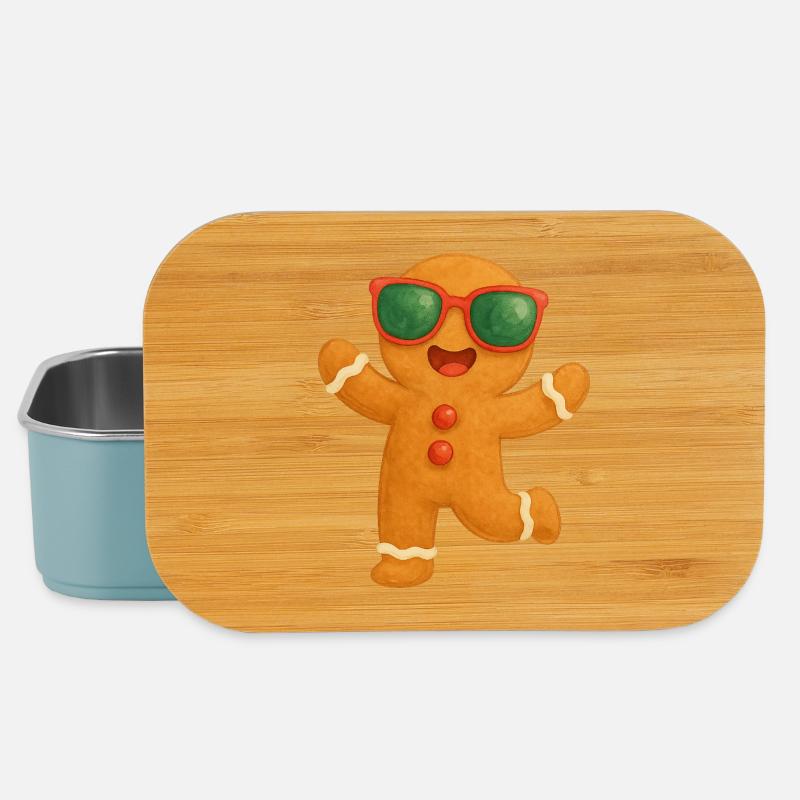 Sunglasses Gingerbread Fun - Lunch Box - light blue