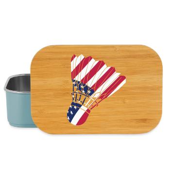 USA-Badmintonspieler-Liebhaber American Flag Patriot - Lunch Box - Hellblau - Vorne